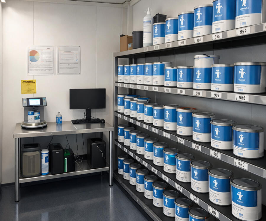 WHY CHOOSE US? Computerized paint color matching and mixing laboratory at Etobicoke Humber Collision. Professional auto painting facility featuring premium paint systems and factory color matching technology at 27 Haas Rd Unit A Etobicoke.